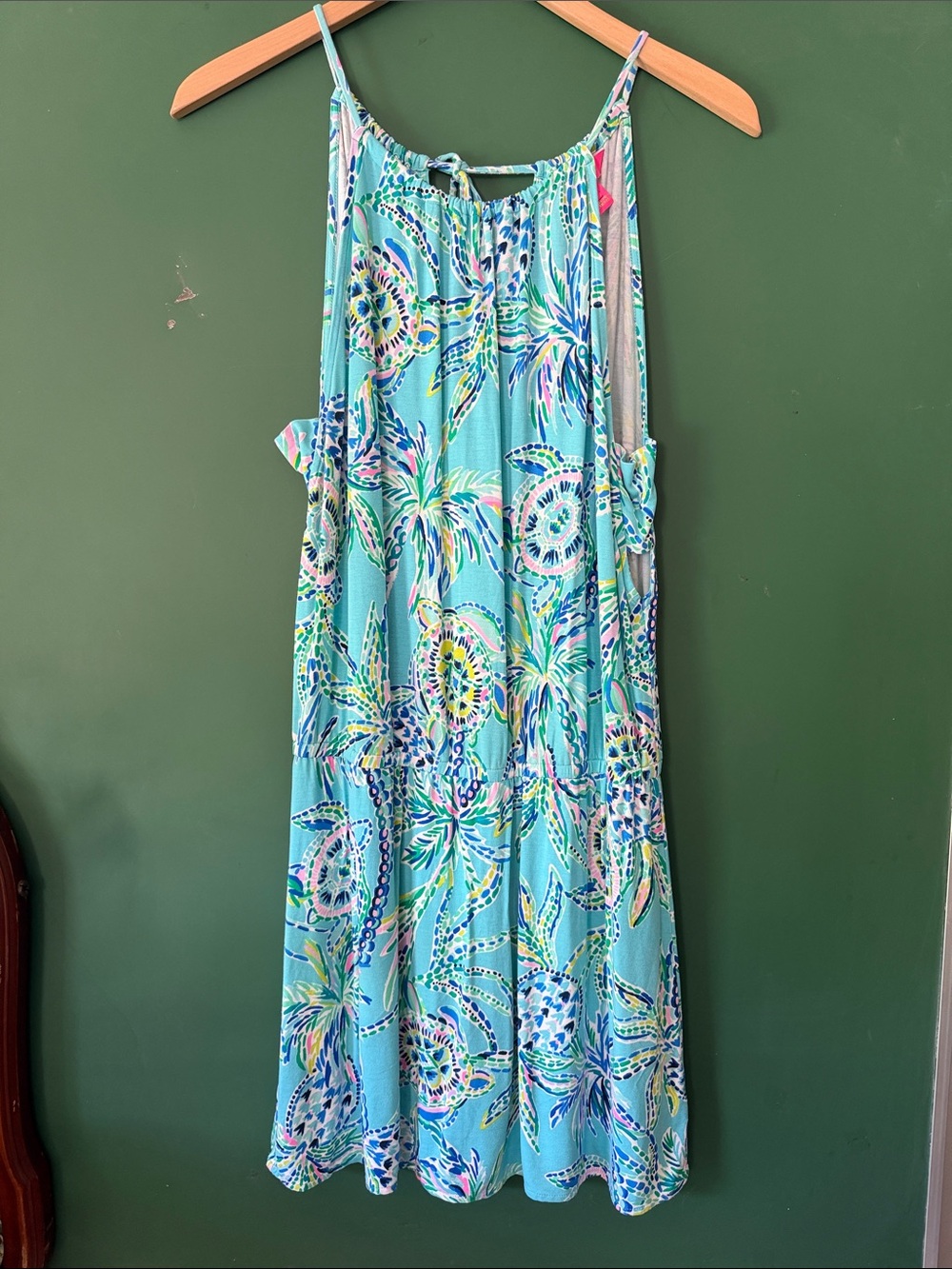 Lilly Pulitzer Gianni Skort Dress Romper Womens M Palm Tree Turtle Print